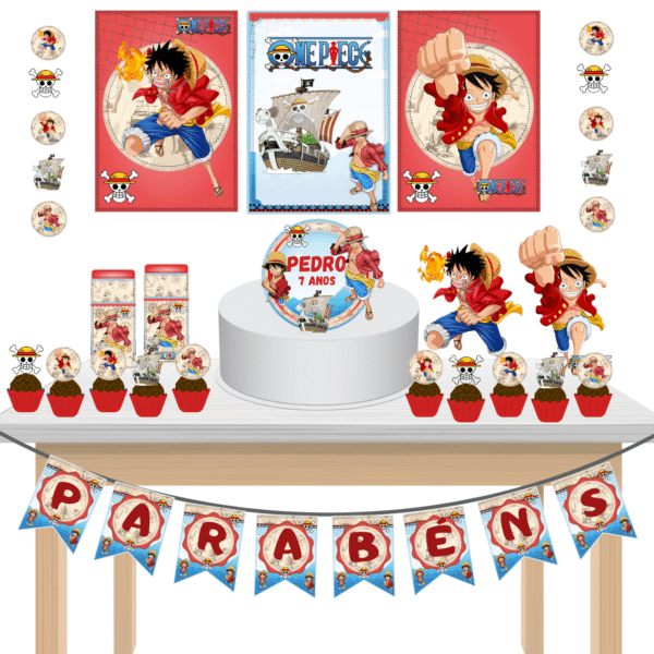 KIT festa Kit só um Bolinho ONE PIECE