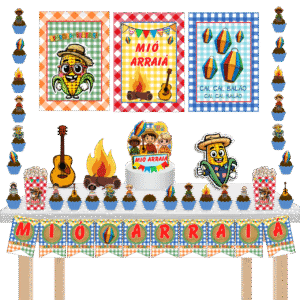 KIT festa Kit só um Bolinho Arraia Festa Junina Menino