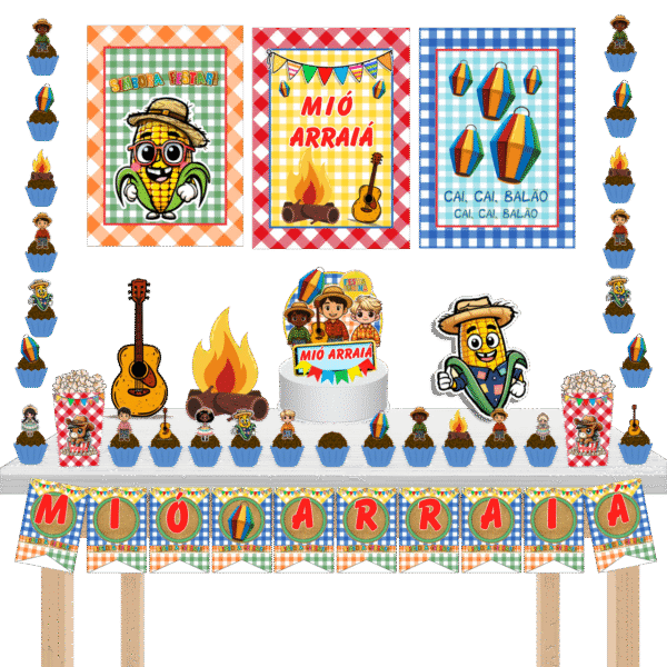 KIT festa Kit só um Bolinho Arraia Festa Junina Menino