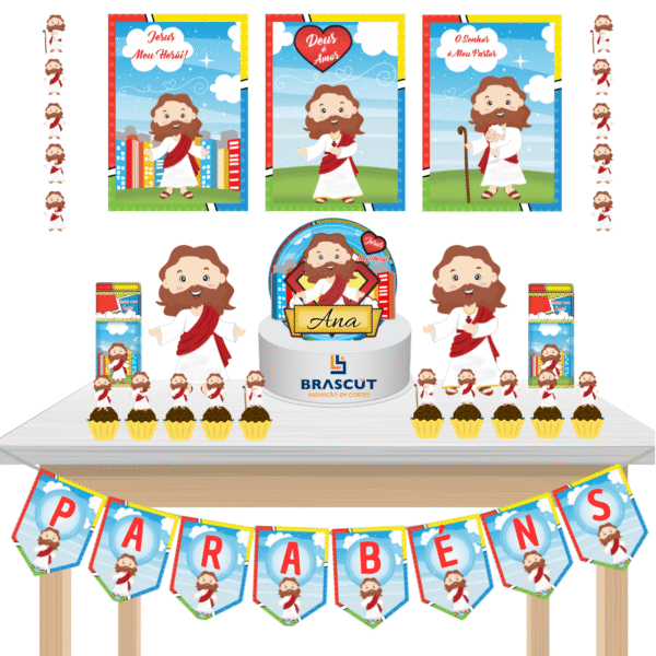 Kit Festa Kit só um Bolinho Jesus Meu Herói