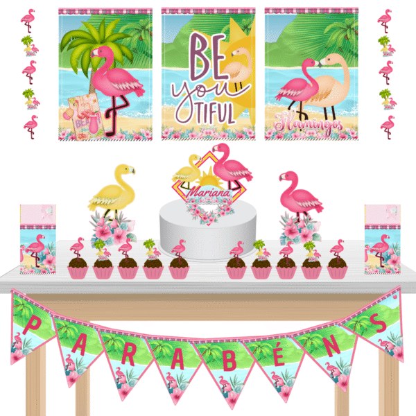 Kit Festa Kit só um Bolinho Flamingos