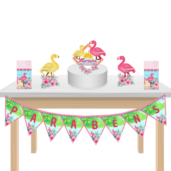 Kit Festa Kit só um Bolinho Flamingos - Imagem 5